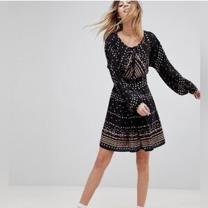 Free People Coryn Black Open Back Mini Dress Size 6 Anthropologie